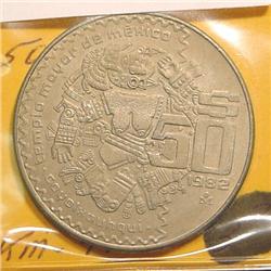 1982 Mexico Fifty Pesos. BU. KM-490