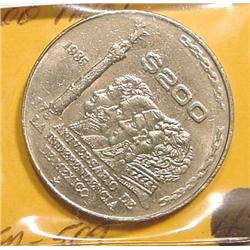 1985 Mexico 200 Pesos. BU. KM-509.