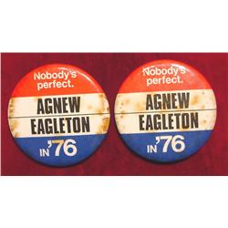 (2) Campaign Pinbacks from 1976. Agnew