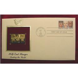 22K Gold "Feeding the World" FDC 1985