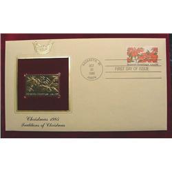 22K Gold "Christmas 1985" FDC 1985