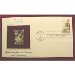22K Gold "Public Education" FDC 1985