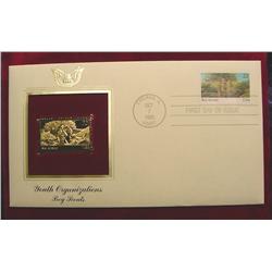 22K Gold "Boy Scouts" FDC 1985