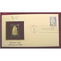 22K Gold "Christmas 1985" FDC 1985