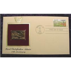 22K Gold "Rural Electrification" FDC 1985