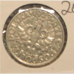 1923 Poland 20 Groszy. AU.