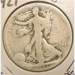1921 S Walking Liberty Half Dollar. G-4.