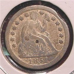 1851 U.S. Seated Liberty Dime. VF