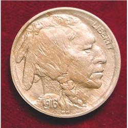 1916 P Buffalo Nickel. Superb Toned AU.