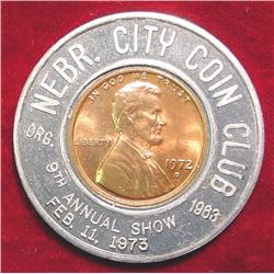 1973 Nebraska City Coin Club Encased