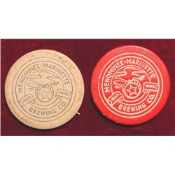 (2) Poker Chips Menominee-Marinette