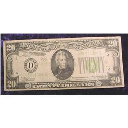 Series 1934 $20 Federal Reserve Note