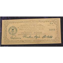Series 1944 $20 Peso Philippines Mindanao