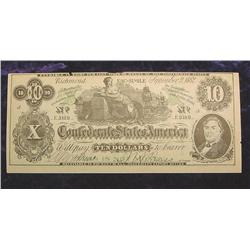1862 C.S.A. $10 Advertising Note from