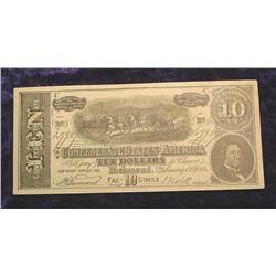 1864 C.S.A. $10 Advertising Note from