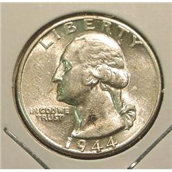 1944 P Washington Quarter. AU 50.