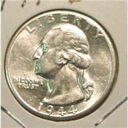 1944 D Washington Quarter. AU-BU.