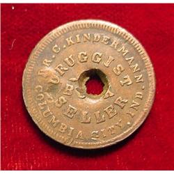 Civil War Token. Dr. C. Kindermann Druggist