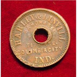 Civil War Token Harley & Linvill, Columbia