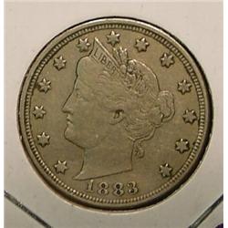 1883 No Cents Liberty Nickel. VF 20.