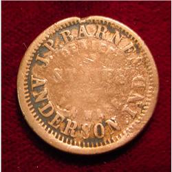 J.P. Barnes Civil War Token. Anderson, Ind