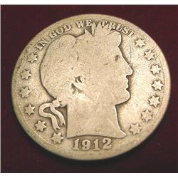1912 S Barber Half Dollar. G/AG.