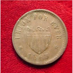 1863 Union For Ever Civil War Token.
