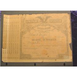 1914 era U.S. Internal Revenue Tax Bond