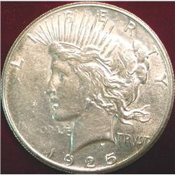 1925 S U.S. Peace Silver Dollar. EF