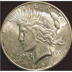 1926 S U.S. Peace Silver Dollar. EF