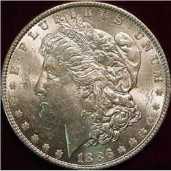 1886 P Morgan Silver Dollar. Brilliant Unc.