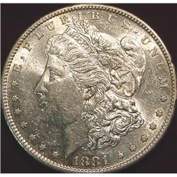 1881 S Morgan Silver Dollar. AU