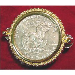 1974 D Eisenhower Dollar U.S. Belt Buckle