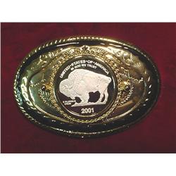 2001 Silver Buffalo U.S.A. Belt Buckle. New