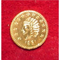 1851 California 1/2 Gold Token. BU.