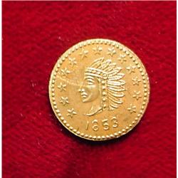 1853 California 1/2 Gold Token. BU.