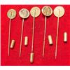 Image 2 : (5) Antique Pattern Gold Coin Stick Pins. 