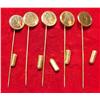 Image 1 : (5) Antique Pattern Gold Coin Stick Pins.