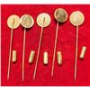 Image 2 : (5) Antique Pattern Gold Coin Stick Pins.