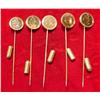 Image 1 : (5) Antique Pattern Gold Coin Stick Pins.