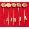 Image 1 : (5) Antique Pattern Gold Coin Stick Pins.