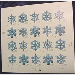 Mint Sheet U.S. "Snow Flakes" Stamps