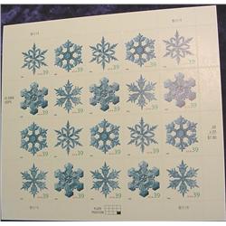 Mint Sheet U.S. "Snow Flakes" Stamps
