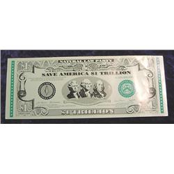 Natural Law Party $1 Trillion Banknote