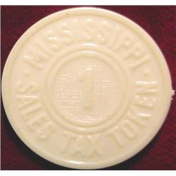 Mississippi Tax Token. 1 Mill. Ms-6