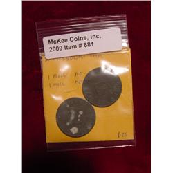 Missouri Tax Tokens. (2) 1 Mill. Mo-5A.