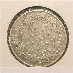 1910 Canada Quarter. G-4.