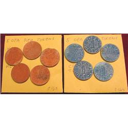 (5) Red & (5) Blue OPA Tokens.