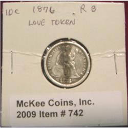 R.B. Love Token on 1876 Seated Liberty