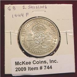 1944 Great Britain Two Shilling. EF